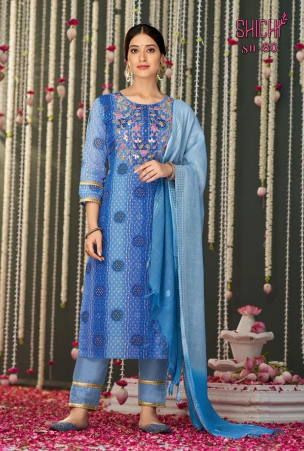 Shichi Bandhej Collection Festive Wear Rayon Designer Readymade suit